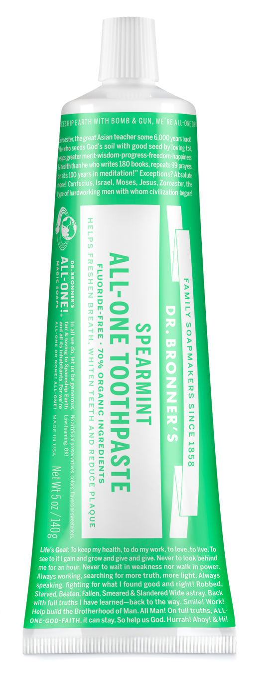 Spearmint All-One Fluoride-free, Natural Toothpaste | Dr. Bronner's
