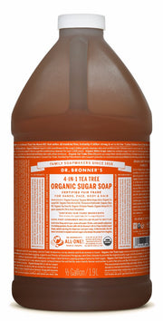 1 gallon ORGANIC SUGAR SOAPS Tea Tree